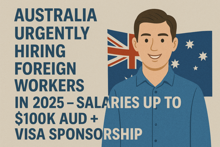 Australia Urgently Hiring Foreign Workers in 2025 – Salaries Up to $100K AUD + Visa Sponsorship