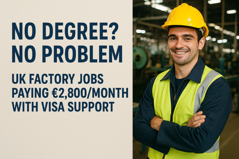 No Degree? No Problem – UK Factory Jobs Paying £2,800/Month with Visa Support