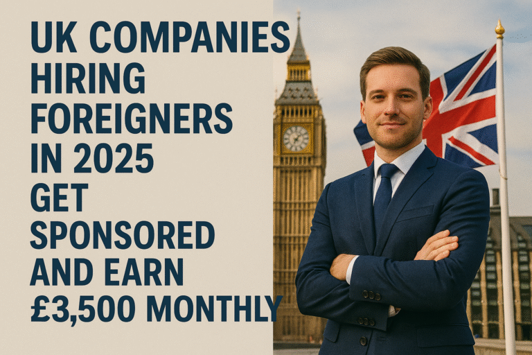 UK Companies Hiring Foreigners in 2025 – Get Sponsored and Earn £3,500 Monthly