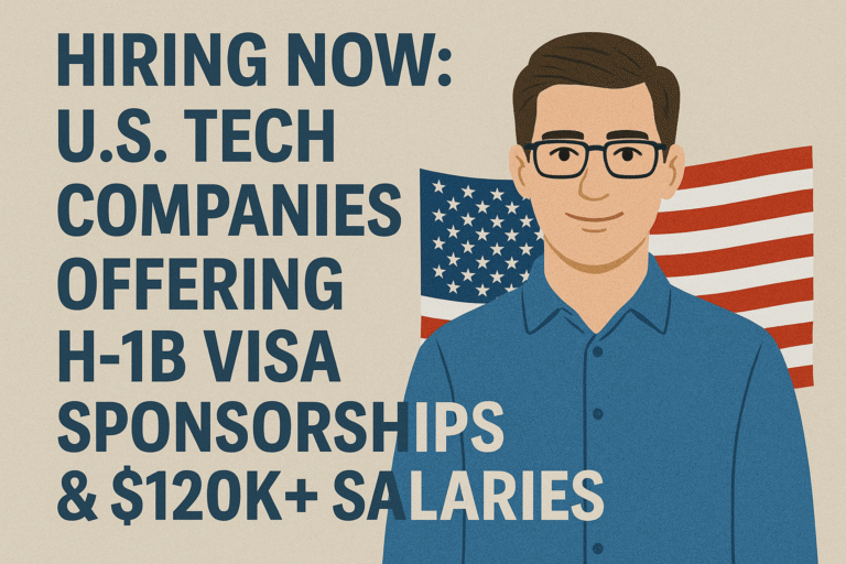 Hiring Now: U.S. Tech Companies Offering H-1B Visa Sponsorships & $120K+ Salaries